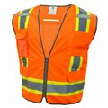 Ge Orange Surveyor Vest XL, 8 Pockets, Contrast Trims GV082OXL